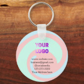 eenvoudige add your logo/design here text pos sleutelhanger (Achterkant)