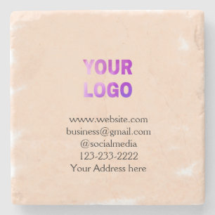 eenvoudige add your logo/design here text pos stenen onderzetter