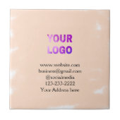 eenvoudige add your logo/design here text pos tegeltje (Voorkant)