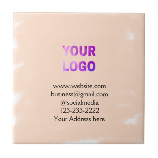 eenvoudige add your logo/design here text pos tegeltje (Voorkant)