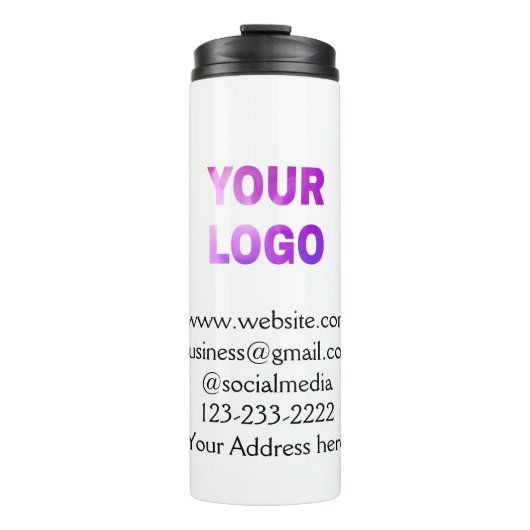 eenvoudige add your logo/design here text pos thermosbeker (Voorkant)