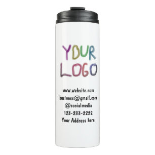 eenvoudige add your logo/design here text pos thermosbeker