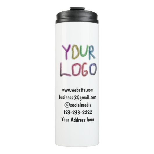 eenvoudige add your logo/design here text pos thermosbeker (Voorkant)