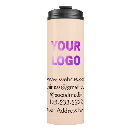 eenvoudige add your logo/design here text pos thermosbeker (Voorkant)