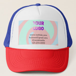 eenvoudige add your logo/design here text pos trucker pet