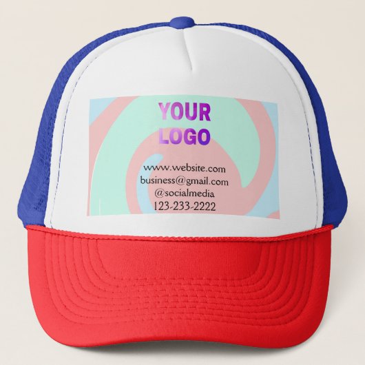 eenvoudige add your logo/design here text pos trucker pet (Voorkant)