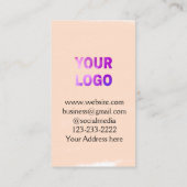 eenvoudige add your logo/design here text pos visitekaartje (Achterkant)