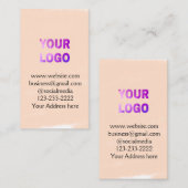 eenvoudige add your logo/design here text pos visitekaartje (Voorkant / Achterkant)