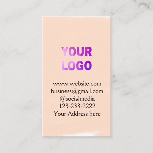 eenvoudige add your logo/design here text pos visitekaartje (Voorkant)