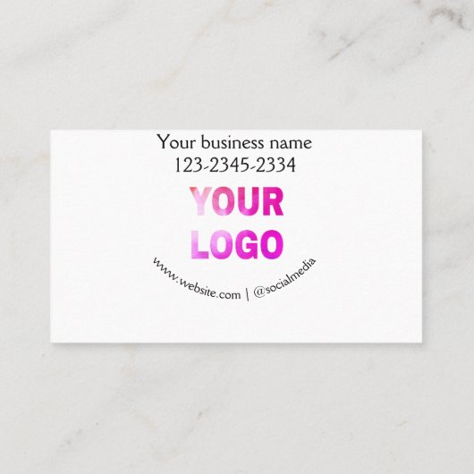 eenvoudige add your logo/design here text pos visitekaartje (Achterkant)