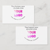 eenvoudige add your logo/design here text pos visitekaartje (Voorkant / Achterkant)