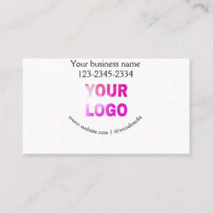 eenvoudige add your logo/design here text pos visitekaartje