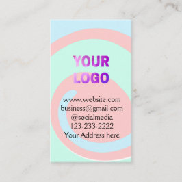 eenvoudige add your logo/design here text pos visitekaartje