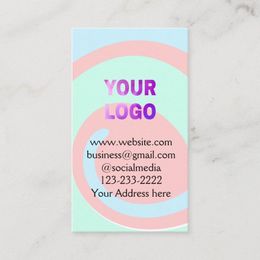 eenvoudige add your logo/design here text pos visitekaartje (Voorkant)