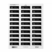 Eenvoudige Adresetiketten Monogram Modern Etiket (Full Sheet)