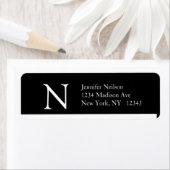 Eenvoudige Adresetiketten Monogram N Modern Design Etiket (Insitu)