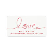 Eenvoudige Adresetiketten van het liefdeshuwelijk Etiket (Voorkant)