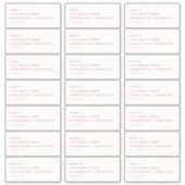 Eenvoudige Adresetiketten voor Blush en Bourgogne Sticker (Voorkant)