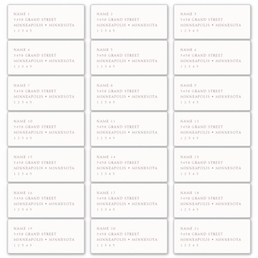 Eenvoudige Adresetiketten voor Blush en Bourgogne Sticker (Voorkant)