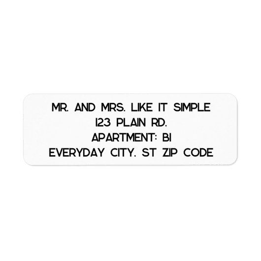 Eenvoudige adreslabels etiket (Voorkant)