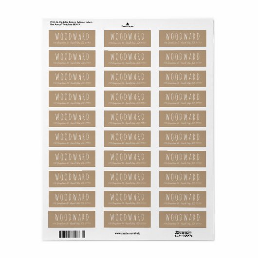 Eenvoudige adreslabels voor handbriefscript etiket (Full Sheet)