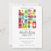 Eenvoudige Advent Kalender Vakantie Diner Party Kaart (Voorkant)