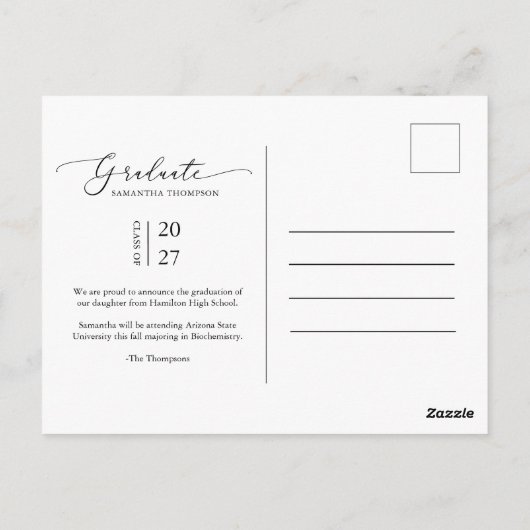 Eenvoudige advertentie van de Manuscript School Af Briefkaart (Achterkant)