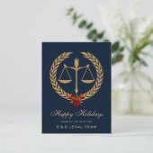 Eenvoudige advocaat kerst feestdagenkaart (Staand voorkant)