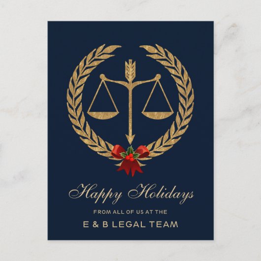 Eenvoudige advocaat kerst feestdagenkaart (Voorkant)