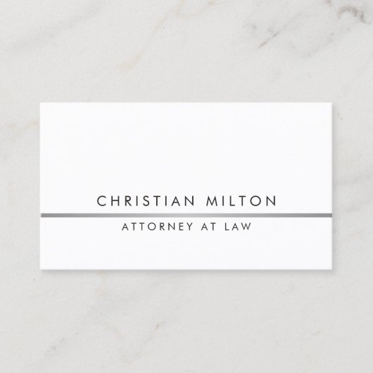 Eenvoudige advocaat van Faux Silver Line bij wet Visitekaartje (Voorkant)