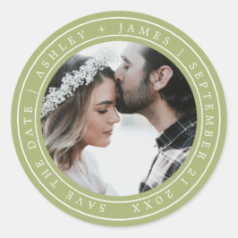 Eenvoudige afbeelding bespaart de datum waarop de  ronde sticker