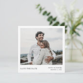 Eenvoudige afbeelding Sparen de Datum Weddenschap Kaart (Staand voorkant)