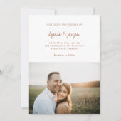 Eenvoudige afbeelding | Terracotta Photo Wedding Kaart (Voorkant)