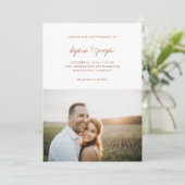 Eenvoudige afbeelding | Terracotta Photo Wedding Kaart (Staand voorkant)