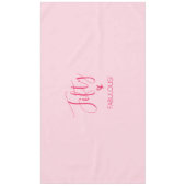 Eenvoudige afbeelding van 50 en FABULOUS! Roze op  Tafelkleed (Voorkant)