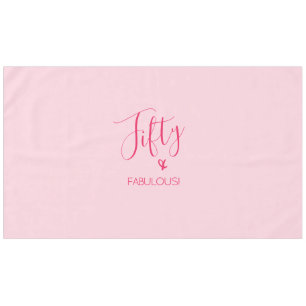 Eenvoudige afbeelding van 50 en FABULOUS! Roze op Tafelkleed