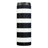 Eenvoudige afbeelding zwart-wit en gestreept thermosbeker (Achterkant)