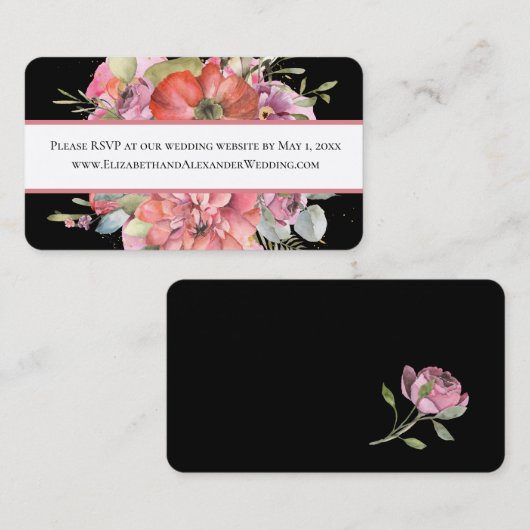 Eenvoudige afbraak, bruiloft website RSVP Mini Bus Visitekaartje (Voorkant / Achterkant)