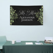 Eenvoudige afbraak Mr & Mrs Wedding Spandoek (Beurs)