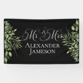 Eenvoudige afbraak Mr & Mrs Wedding Spandoek (Horizontaal)