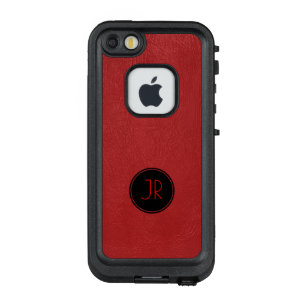 Eenvoudige  afdruk van rood leder LifeProof FRÄ’ iPhone SE/5/5s hoesje