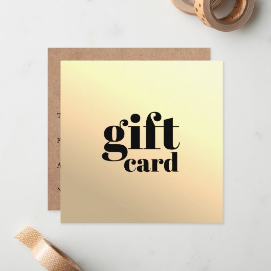 Eenvoudige afdrukbare Kraft Faux Gold Beauty-kaart Notitiekaartje (Voorkant / Achterkant in situ)