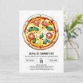 Eenvoudige afdrukbare Pizza Verjaardag Kaart (Staand voorkant)