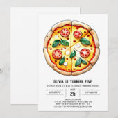 Eenvoudige afdrukbare Pizza Verjaardag Kaart (Voorkant / Achterkant)