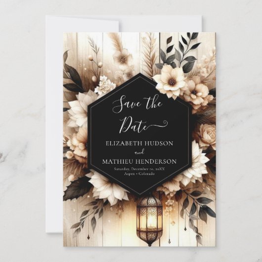 Eenvoudige afdrukbare rustieke bruiloft save the date (Voorkant)