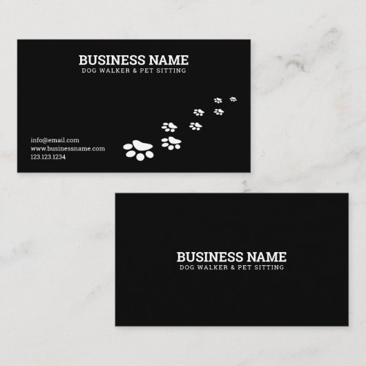 Eenvoudige afdrukpagina met witte en zwarte pagina visitekaartje (Voorkant / Achterkant)