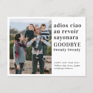 Eenvoudige afscheid Twintig gelukkig nieuwjaar fot Feestdagenkaart