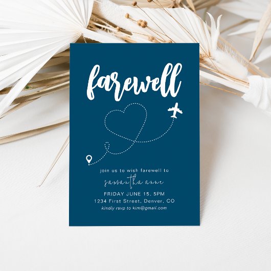 Eenvoudige Afscheid Verhuisfeest Uitnodigen Kaart