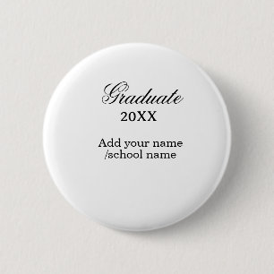 Eenvoudige afstudeer felicitaties minimaal toevoeg ronde button 5,7 cm