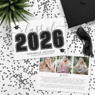 Eenvoudige Afstudeer Foto Collage Afstuderen Aankondiging